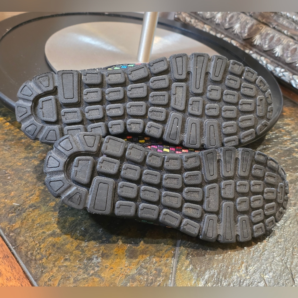 Corkys Featherlite "Double Up" Multi-Colored Woven Slip-On Shoes.  Sz 9 (WMN'S) - Picture 5 of 6